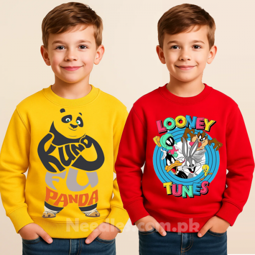Yellow Panda & Red Loony Sweatshirt For Kids
